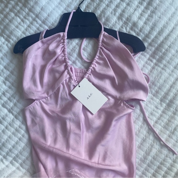 NWT A.L.C. Sienna Halter Neck Midi Vacation Dress Color Tuberose Size 6 - Picture 7 of 8